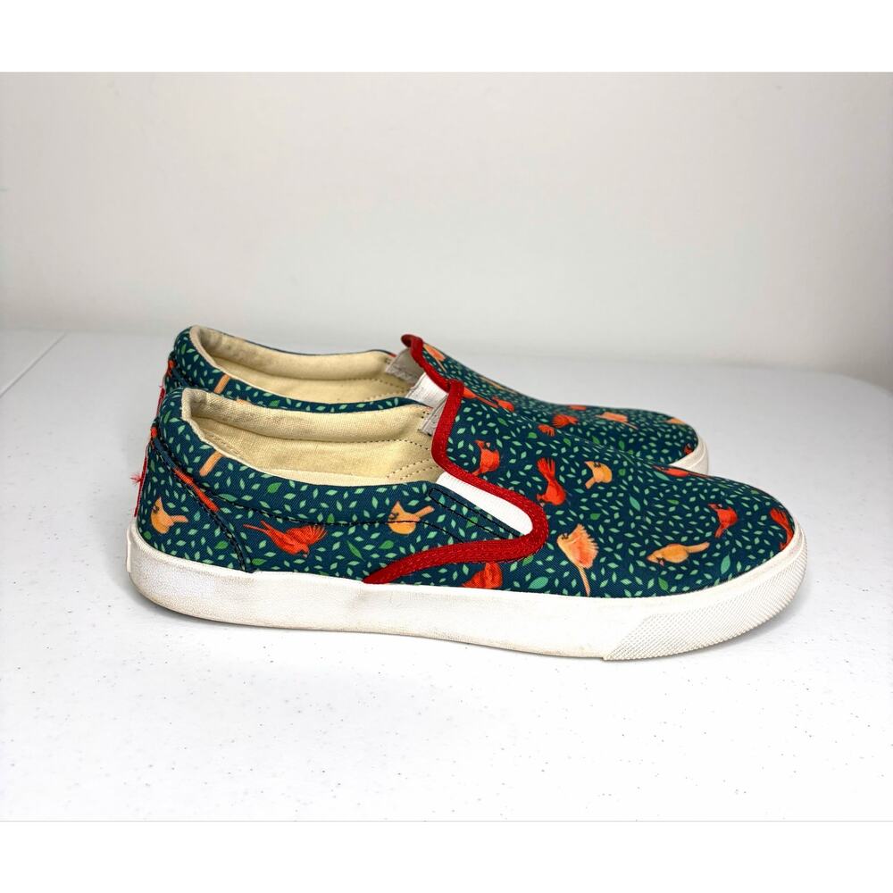 Bucketfeet Cardinal Bird Print Slip-On Canvas Sneakers Women's Sz 9 Art to Wear - Picture 5 of 11